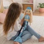Sweety-Toys Stoffpuppe Meerjungfrau 70 cm in türkis – weiche Kuschelpuppe für Kinder