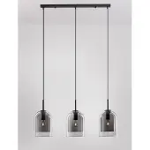 Lyora VELOR Pendelleuchte E27 3-fach Schwarz Rauchgrau 70x18x158cm dimmbar 9236720