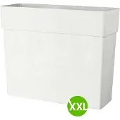 Deroma Like R Pflanzmauer hoch, weiß, 78x29,5xH65 cm, 118 L, Rechteck, Betonoptik, aus recyceltem & recycelbarem Kunststoff, mit Drainage