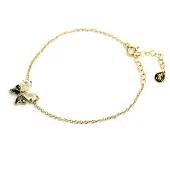 LEIS Armband 925 Sterling Silber vergoldet Glänzend Schmetterling Zirkonia gelb
