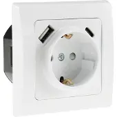 Chilitec Schutzkontakt-Steckdose 23340, UP, 16A/250V, USB-C/PD, weiss