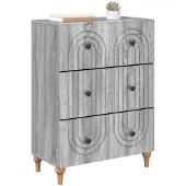 vidaXL Schubladenschrank Graues Sonoma 66 x 34,5 x 90 cm Holzwerkstoff