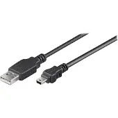 Microconnect USBAMB510, 10 m, USB A, Mini-USB B, USB 2.0, Schwarz