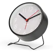 Nedis Analoger Schreibtisch Wecker - Snooze-Funktion - leises Uhrwerk - Schwarz