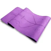 Fitpaddy Rutschfeste Yoga-Matte aus TPE, violett, 6 mm, 61 x 183 cm