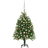 Syfax Künstlicher Weihnachtsbaum mit Beleuchtung & Kugeln 120 cm Grün