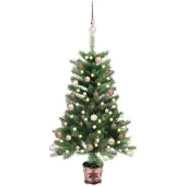 Syfax Künstlicher Weihnachtsbaum mit Beleuchtung & Kugeln 65 cm Grün