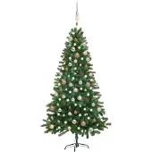 Syfax Künstlicher Weihnachtsbaum mit Beleuchtung & Kugeln 150 cm Grün