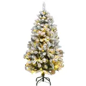 Syfax Künstlicher Weihnachtsbaum Klappbar 150 LEDs & Kugeln 150 cm