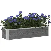 vidaXL Hochbeet Grau 100 x 30 x 22 cm WPC und Aluminium