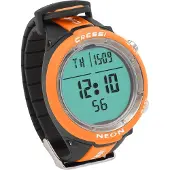 Cressi NEON Tauchcomputer mit Armband im Uhrenformat, Farbe:schwarz/orange