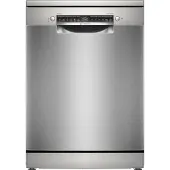Bosch Serie 4 SMS4HTI03E, Freistehend, Standardgröße (60 cm), Edelstahl, Schwarz, Tasten, 1,75 m