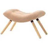 OKWISH Fußhocker Polyester Braun 67x45x38 cm, gepolstert mit Buchenholzbeinen