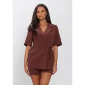 Ydence Damen Blazers Blazer Lucille - Bruin - Größe M