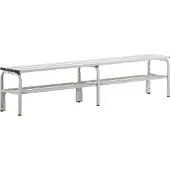 Sypro Umkleidebank, Stahlrohr/Alu, einfach, 1500 mm breit, anthrazit
