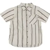 Mons Royale Womens AT Merino Short Sleeve Shirt bone stripe (35) XL