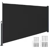 TecTake Seitenmarkise 160 x 300 cm ausziehbar, mit Aufrollmechanismus