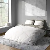 Lorena Uni Mako-Satin Bettwäsche Classic Hut 155x220 cm + 80x80 cm | weiss - weiß