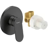 Duravit Fertigmontageset Wave UP-Brause-Einhebelmischer, schwarz matt