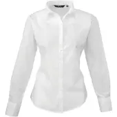 Premier Workwear Damen Popeline Bluse langarm PR300 white 50 (4XL/22)