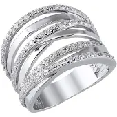 Trendor 21820 Damenring 925 Sterlingsilber Rhodiniert mit Zirkonia