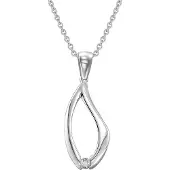 Trendor 21785 Damen-Halskette Silber 925 Kette mit Zirkonia Anhänger