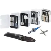 AGT Profi-Lockpicking-Set mit 19 Werkzeugen und 4 Übungsschlössern
