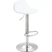 CLP Barhocker Lana V2 Kunstleder drehbar und stufenlos verstellbar weiß Gestell Farbe chrom