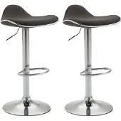 CLP 2er Set Barhocker Shanghai Stoff drehbar und höhenverstellbar | Farbe dunkelgrau