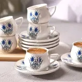 Karaca Iznik 4-teiliges Mochatassen Espressotassen Set für 2 Personen
