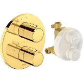Duravit Fertigmontageset UP-THM, Rosette rund, Gold poliert