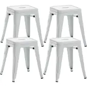 CLP 4er Set Hocker Armin aus Metall weiß