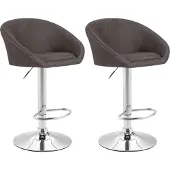 CLP 2er Set Barhocker Miami V2 Stoff drehbar mit Höhenverstellung dunkelgrau Gestell Farbe chrom