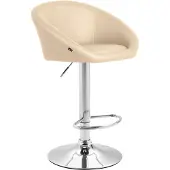 CLP Barhocker Miami V2 Kunstleder höhenverstellbar und 360 Grad drehbar | Farbe creme