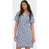 ONLY Tunikakleid mit Millefleurs-Print in Kornblumenblau -M
