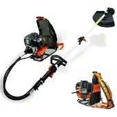 FUXTEC 2in1 Rückentragbare Benzin Motorsense FX-MS152T - 52ccm | 3PS | 2-Takt Freischneider | 8,8Kg | 9-Zahn | 900ml | Easy Start