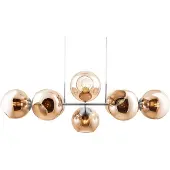 NINO LEUCHTEN Pendel 8-flg. PILAR Nickel matt, Glas amber, 31240823
