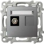 Ospel Einzelne F-Typ-Antennensteckdose SZAFIR Grey