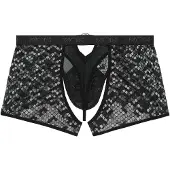 WOH String "String Pure Seduction Boxer String 1er Pack", Herren, Gr. XL, schwarz, Obermaterial: 65% Polyamid PA. 27% Polyethylen PE. 8% Elasthan EL., Unterhosen String