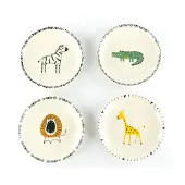 Creatable Teller-Set "Safari, Teller 21 cm, 4-tlg.", bunt, 4, Steinzeug, Geschirr-Sets, Teller-Set, Teller Set, Tierabbildungen, Nordische Ästhetik