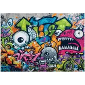 WALLARENA Fototapete Graffiti in Bunt | Gr.: 250 x 175 cm