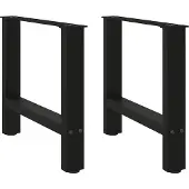 vidaXL Couchtischbeine Schwarz 2 Stk. 60x(42-43) cm Stahl