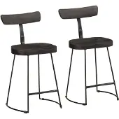 vidaXL Barhocker 2 Stk. Schwarz 49x43x79 cm Mango Massivholz