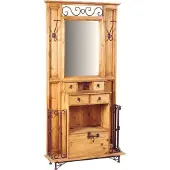 MiaMöbel Garderobenschrank Mexico Möbel 87x200x30 cm Landhausstil Massivholz Pinie Honig
