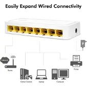 Logilink Switch 8 Port GB Ethernet 8x10/100/1000 RJ45 Desktop weiß - Switch - 8-Port