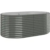 Furnicato Hochbeet Verzinkter Stahl 175x100x68 cm Grau