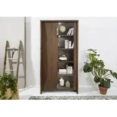 MASSIVMOEBEL24.DE Vitrine Akazie 105x45x204 braun lackiert PURE ACACIA #811