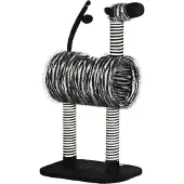 Northio Kratzbaum Katzenbaum Zebra-Design Klettertunnel Jutepfosten Schwarz+Weiß 93Cm