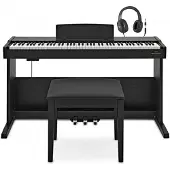 Gear4Music VISIONKEY-500 Digitalpiano-Hocker-Set Matte Black