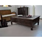 MiaMöbel Couchtisch Mexico Möbel 120x40x80 cm Kolonialstil Massivholz Pinie Kolonialstil